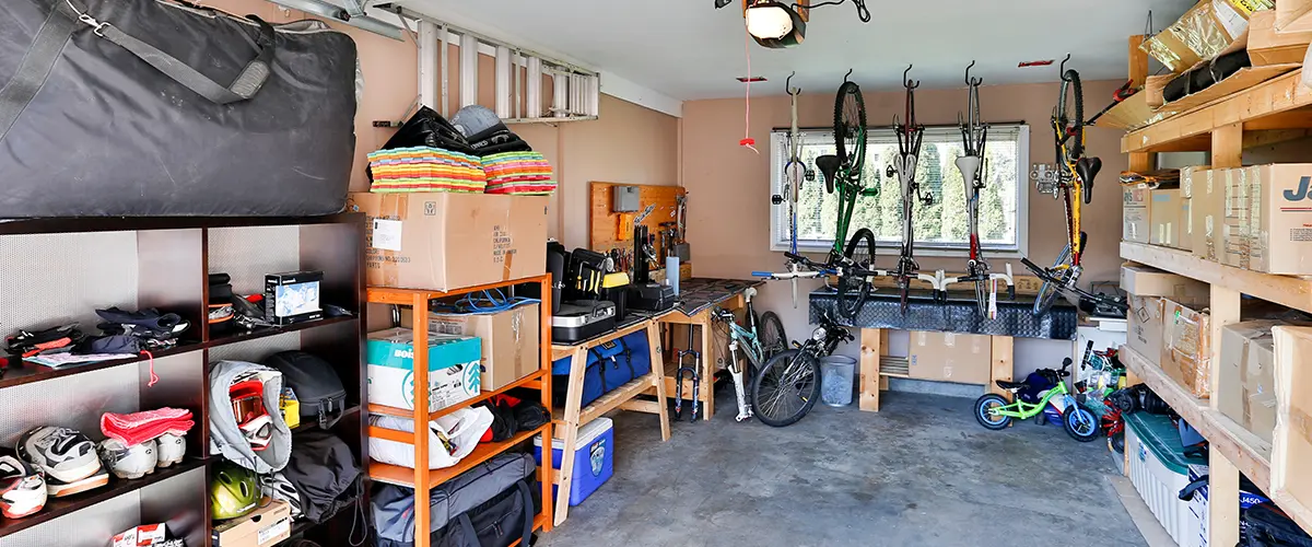 An organized indoor house garage storage