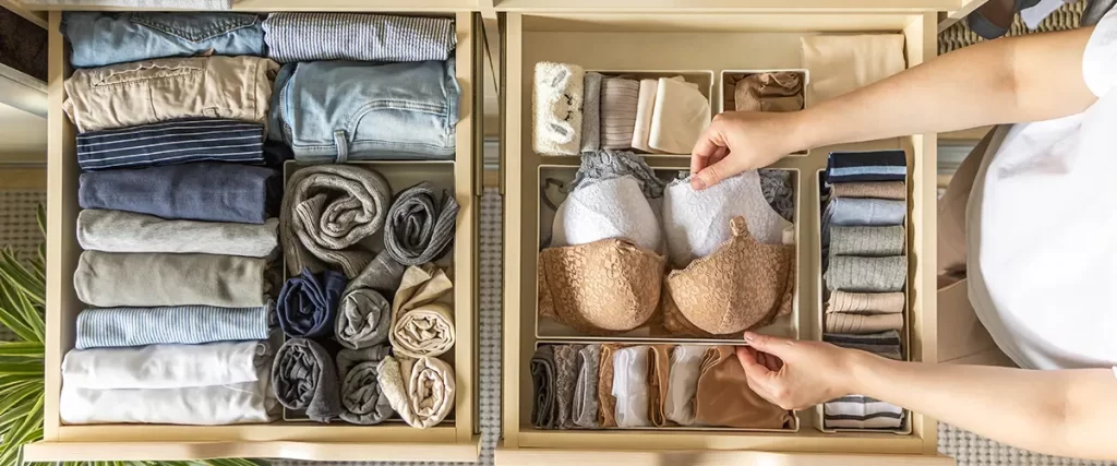 arranging an underwear drawer