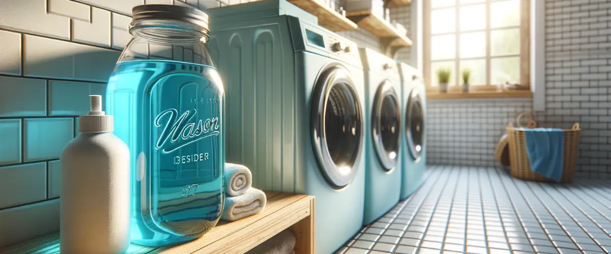 Laundry room organization ideas with mason jars