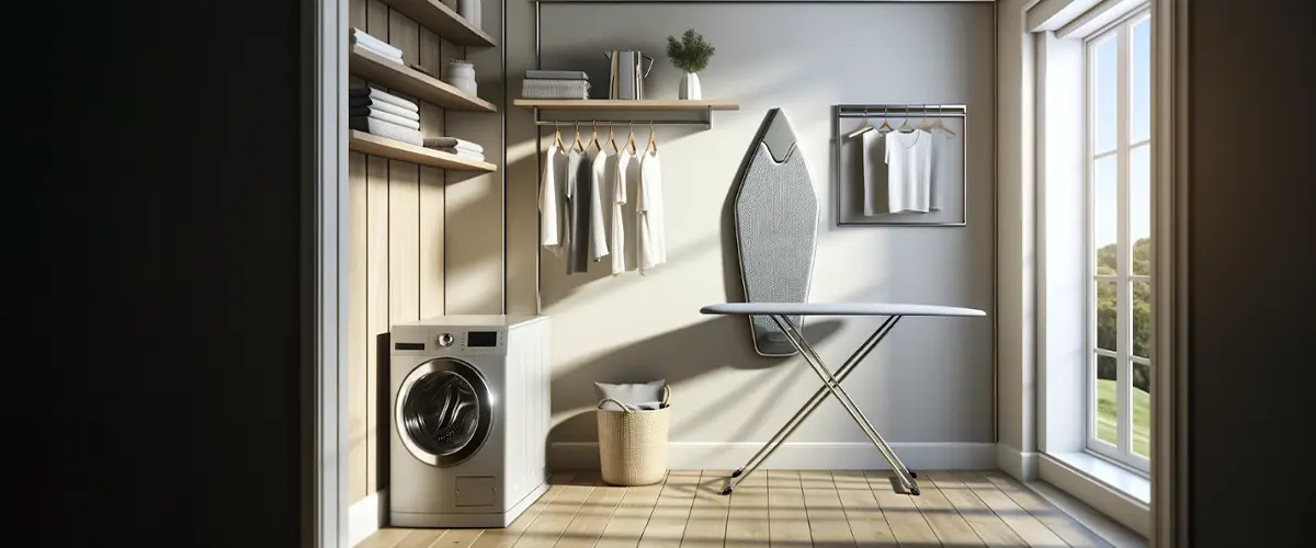 Laundry room ideas with ironing board storage