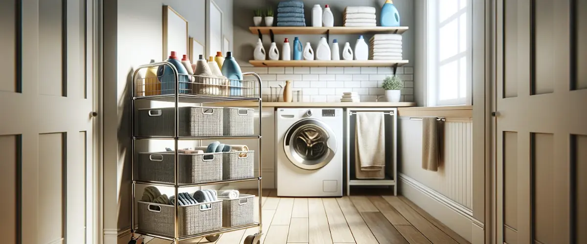 Laundry room organization ideas with Rolling Utility Cart