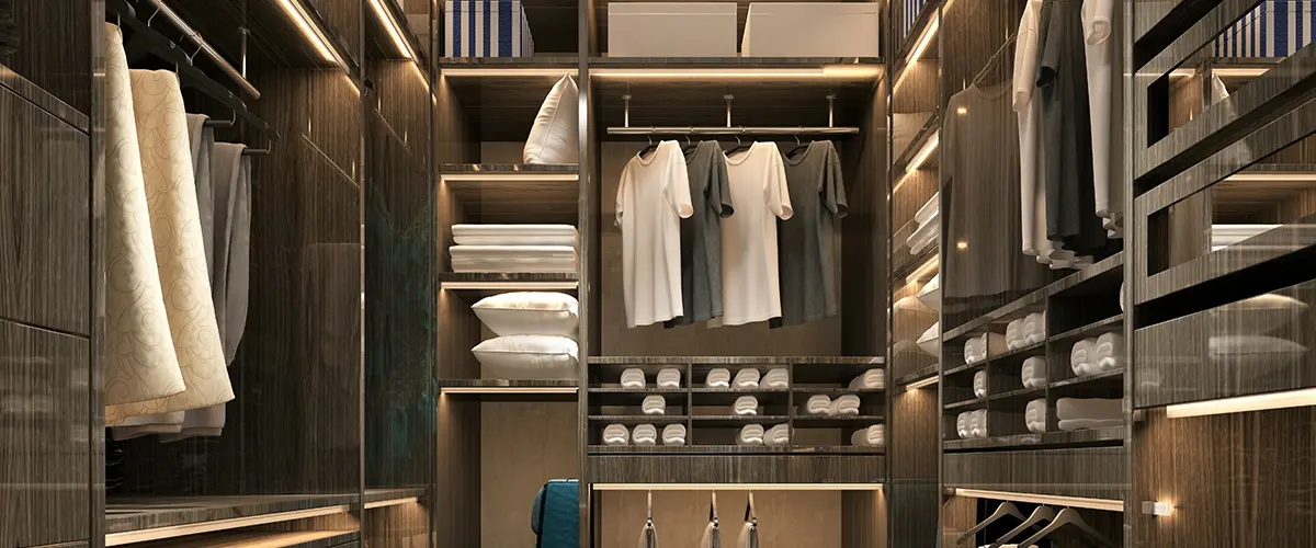 luxury closet with adjustable shelves