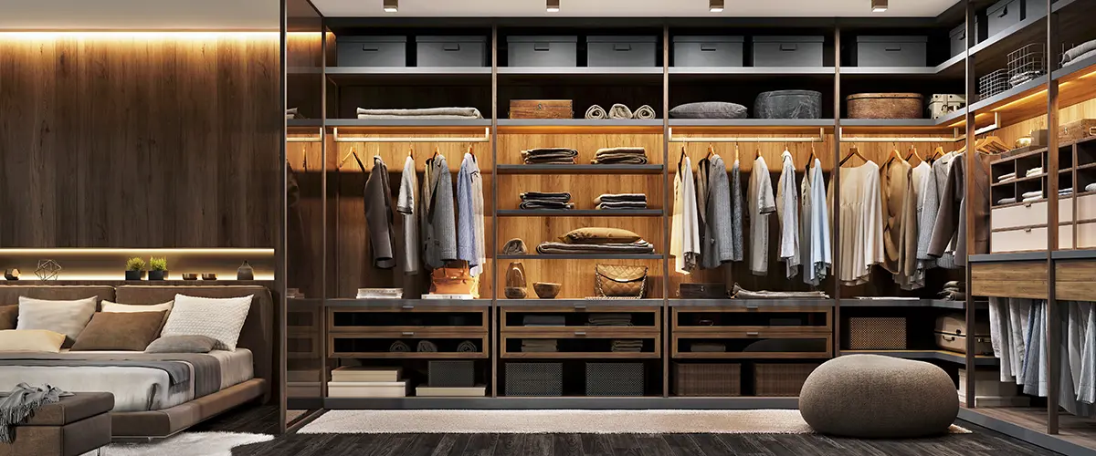 luxury man's walk-in closet
