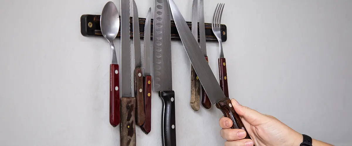 magnetic strips for wall knife storage