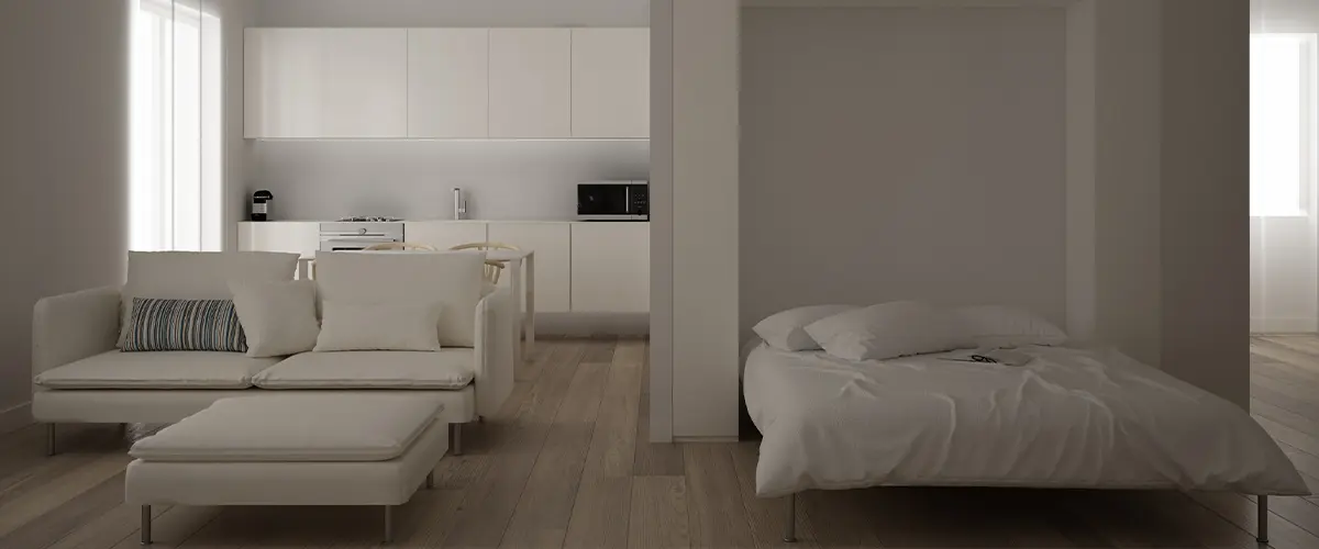 Murphy bed in living space