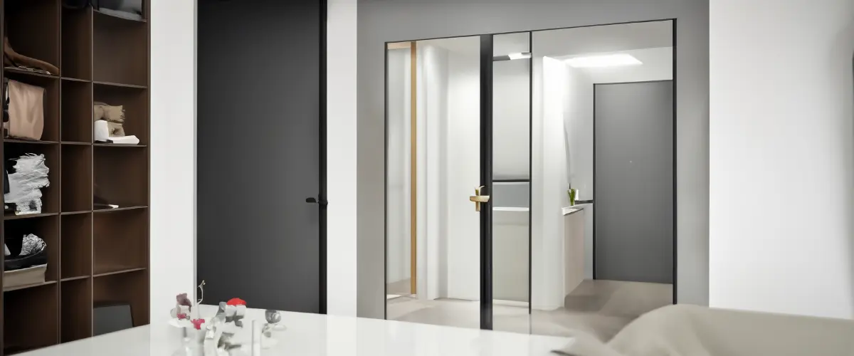 sliding closet door with mirrors