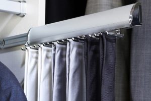 Necktie rack in closet