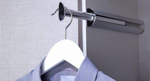 Shirt hanging from valet rod