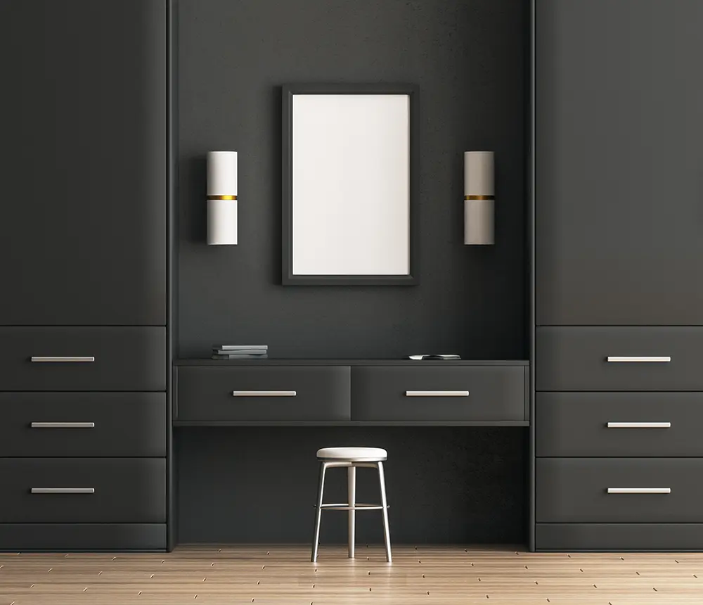 black modern furniture with drawers