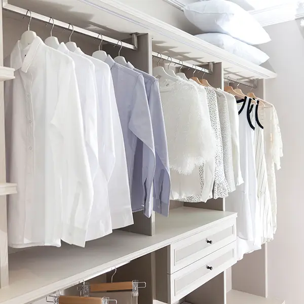 immaculate closet space with women clothing