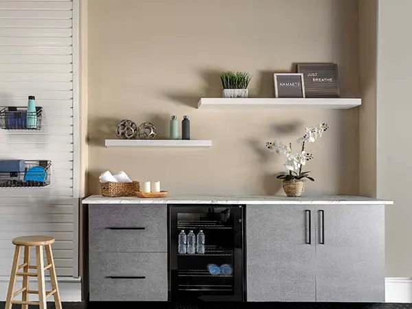 Adjustable shelves in garage