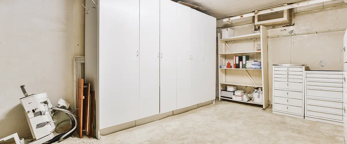 Simple garage closet and cabinets