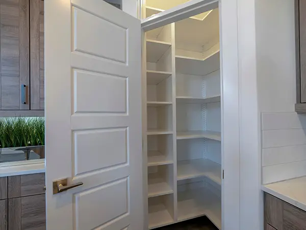 Empty pantry shelves