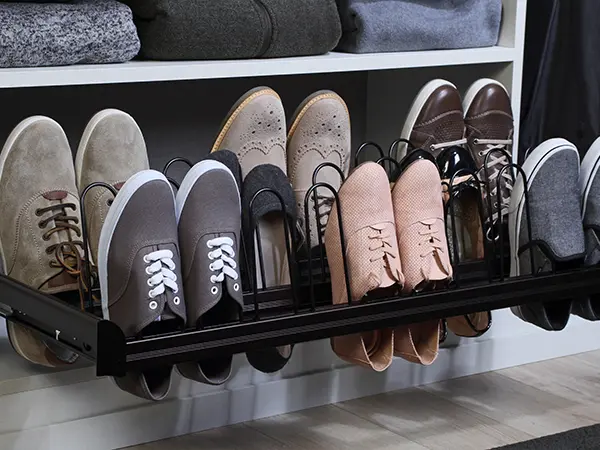Shoe rack on closet