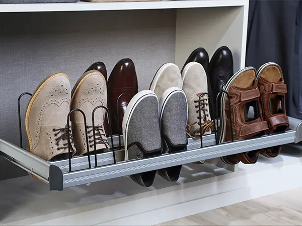 Shoe rack in closet