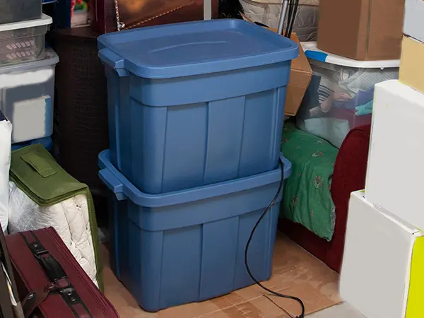Storage bin in garage