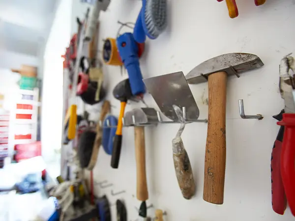 Tools rack on wall