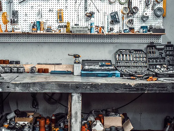 A wood workbench