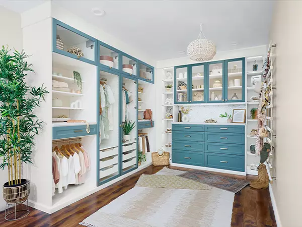 lagoon and white closet walk in closet