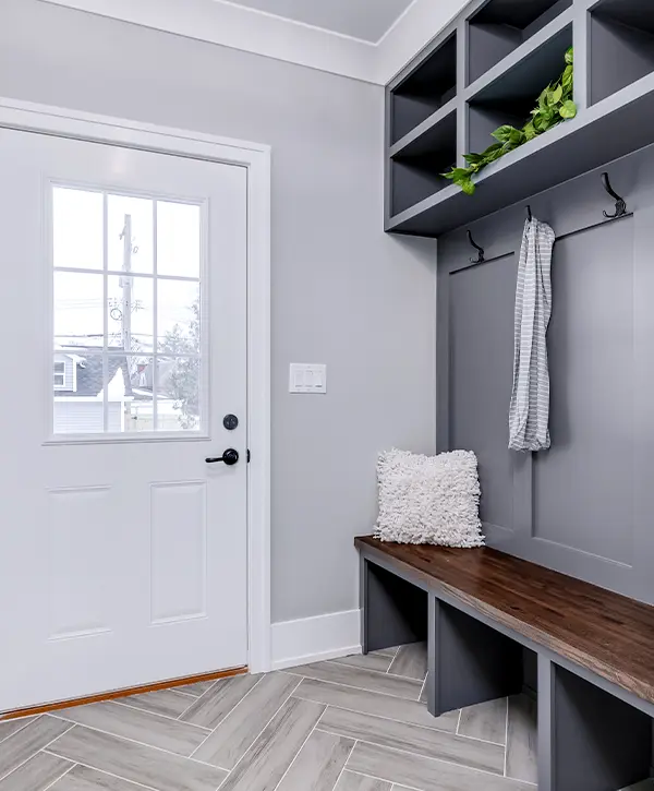 Entryway Storage With Cabinets Hangers