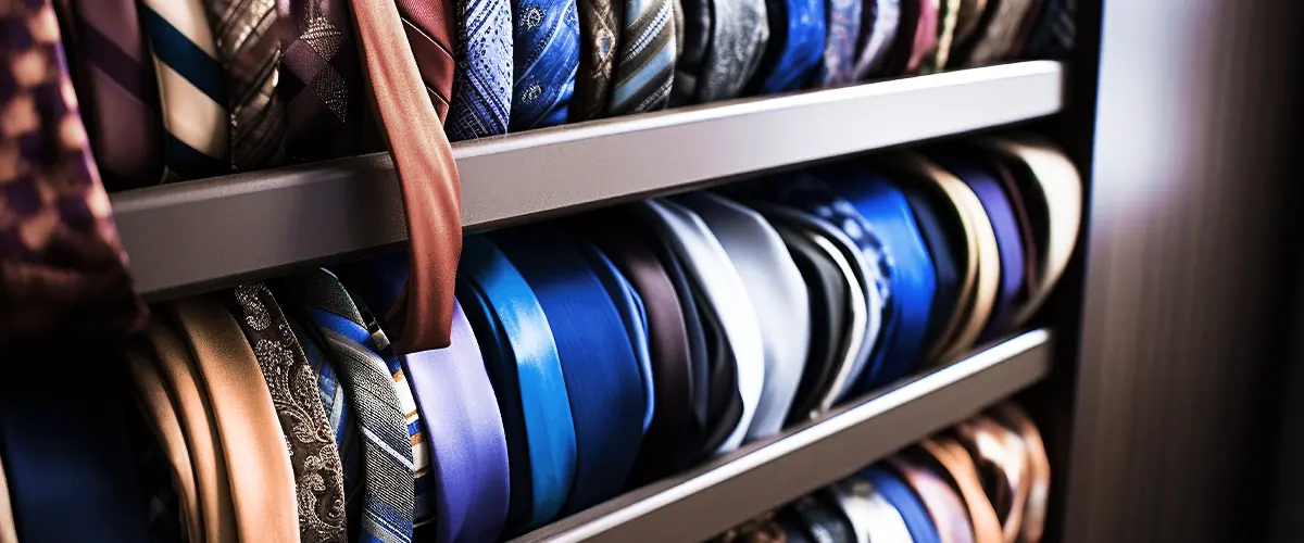 creative tie storage solutions in a wardrobe
