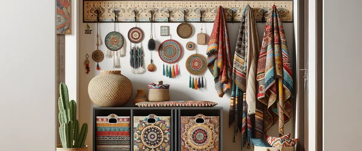 Bohemian Style Hallway Closet Idea