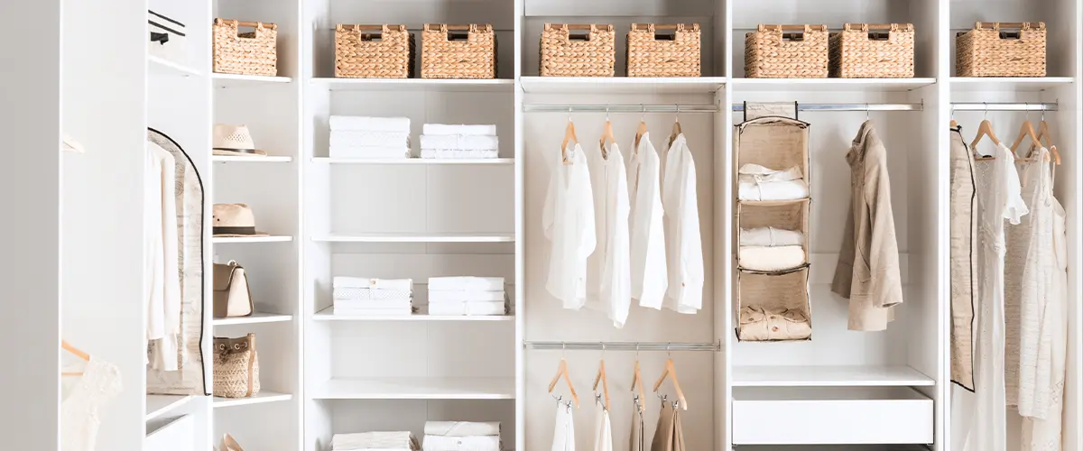 Modern White Open Closet System