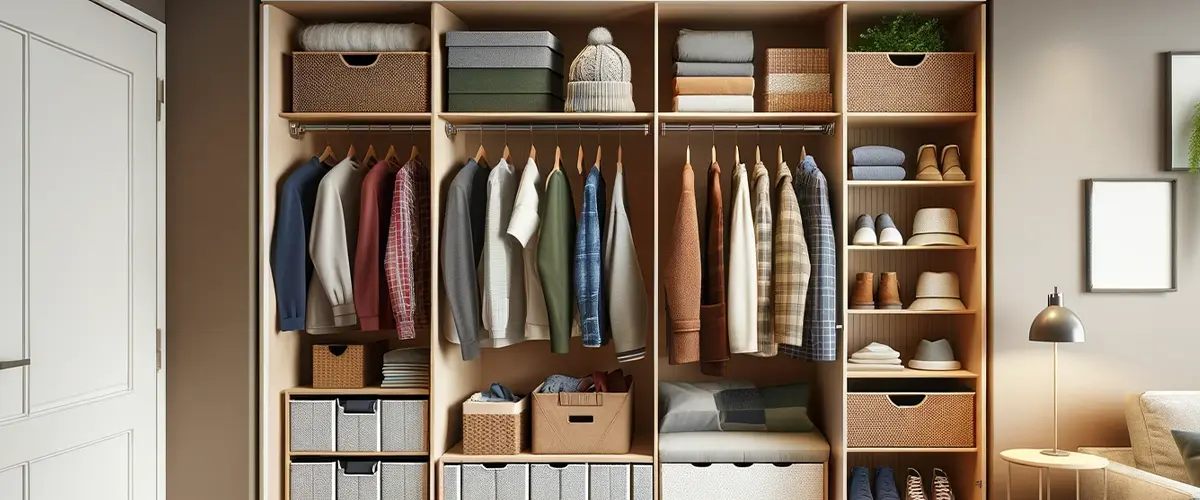 seasonal swap hallway closet idea