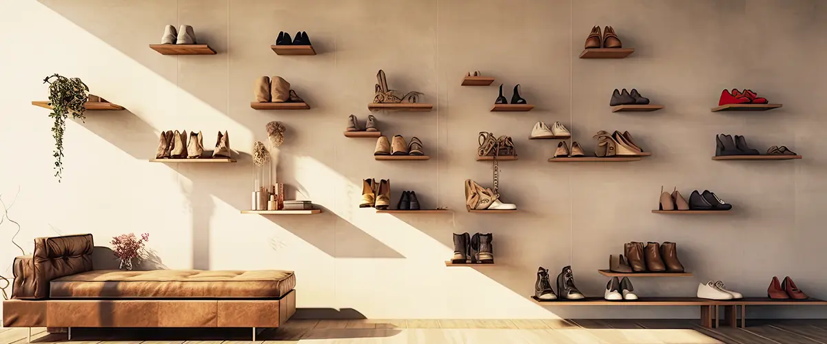 Shoe Shelves In Modern House