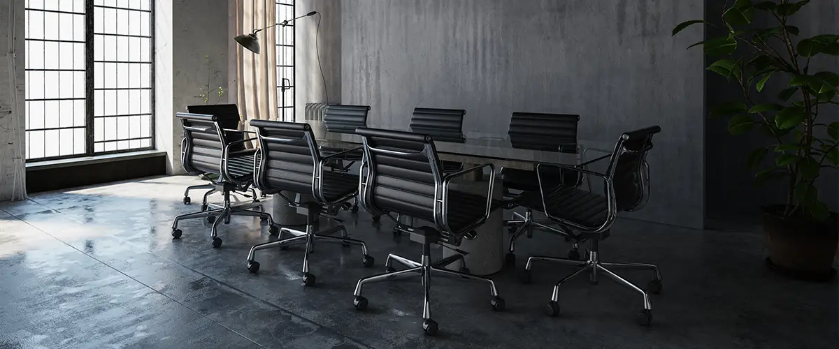 contemporary concrete office meeting room