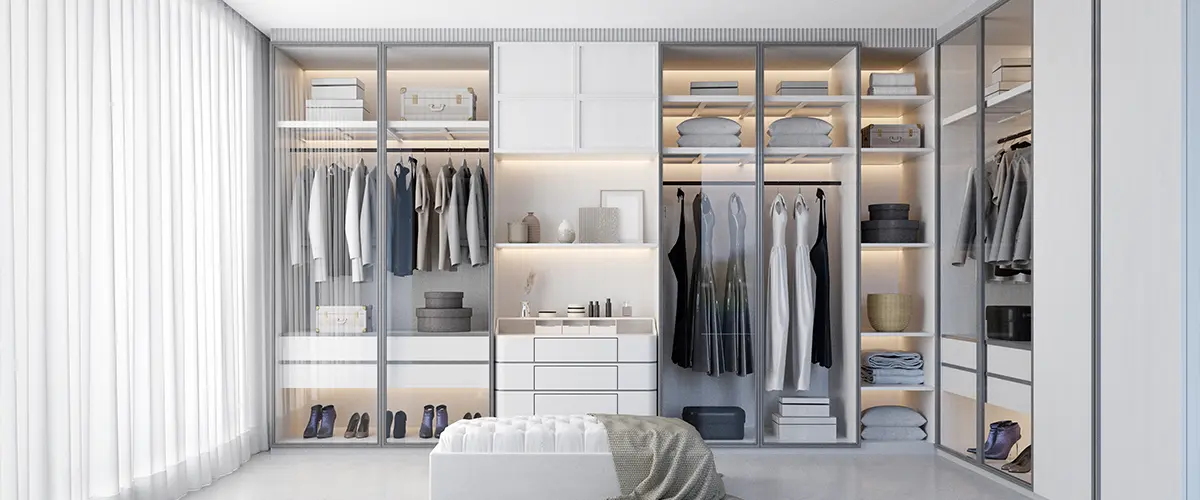 White walk in closet with big window